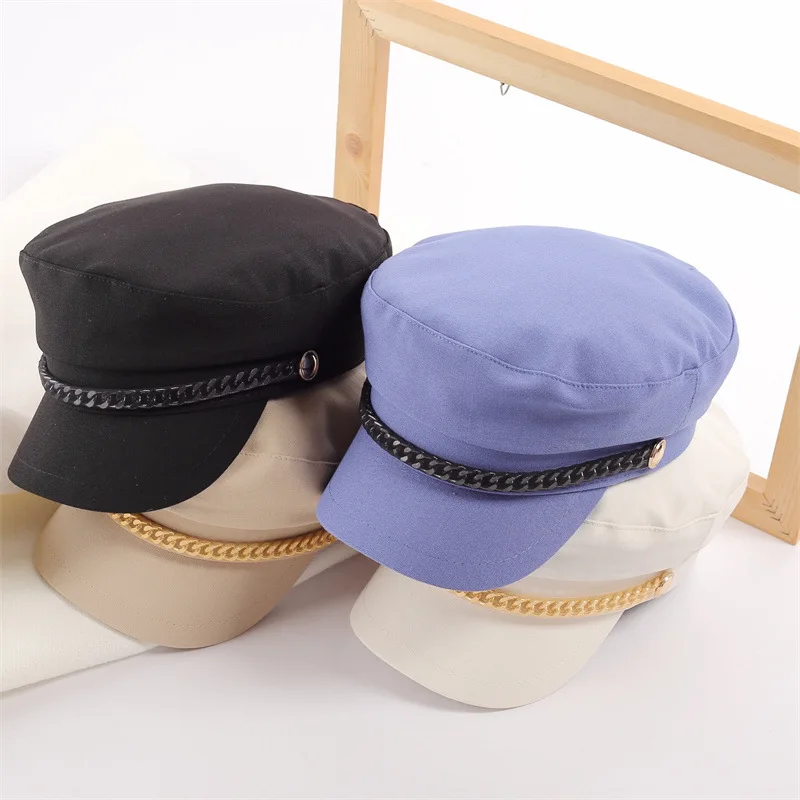 Flat Beret For Girls Korean Cool Short-brimmed Hat British Retro Lady Hat