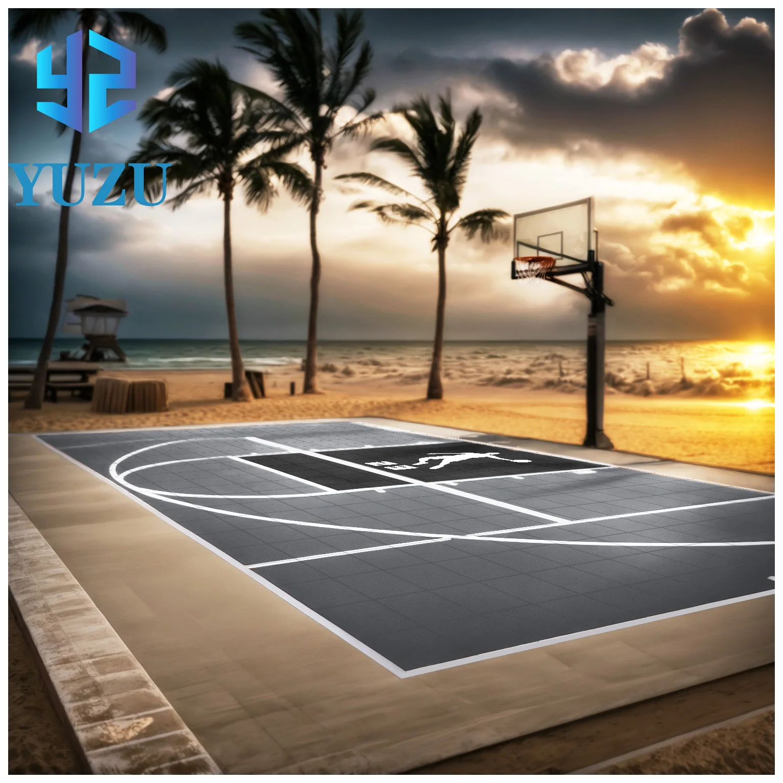 factory sale PP Material  floor tiles outdoor plastic flooring mat for backyard basketball or tennis or badminton court