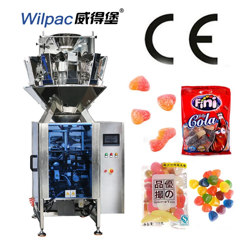 Economic Style VFFS 2 in 1 Weighing Filling Sealing Counting Packaging Candy Gummy Snacks Packing Machine