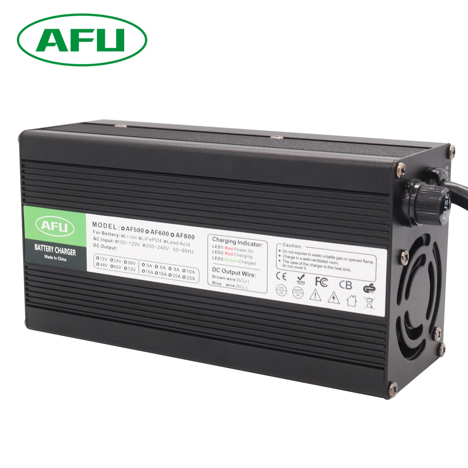 All Aluminum Case 50.4V 10A Charger For Scooter Hoverboard 12S 44.4V Lithium Battery 48V Lithium Battery Charger