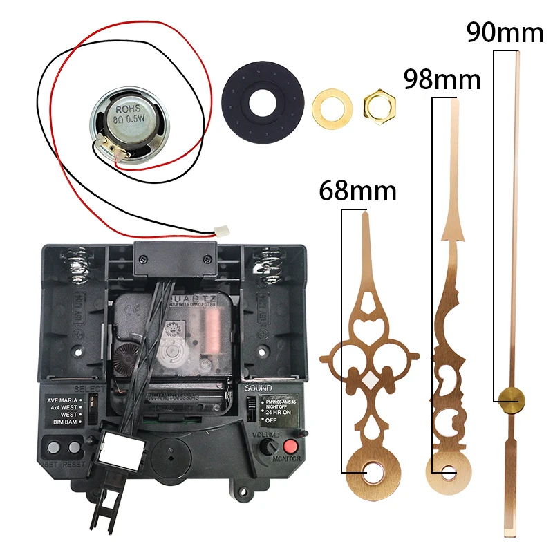Triple Chime Movement Abbey Music Cassette Speaker 12888 Swing Trigger Movement with 4 different chime music