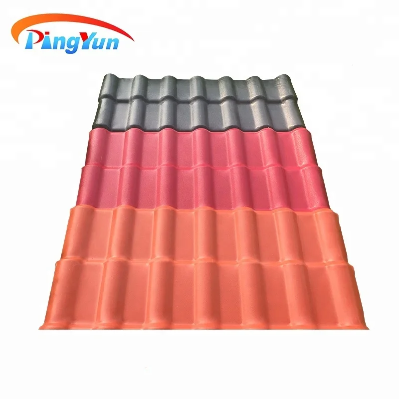 synthetic resin roof tile popular in India anti corrosive Spanish ASA PVC plastic roof sheet for apartment