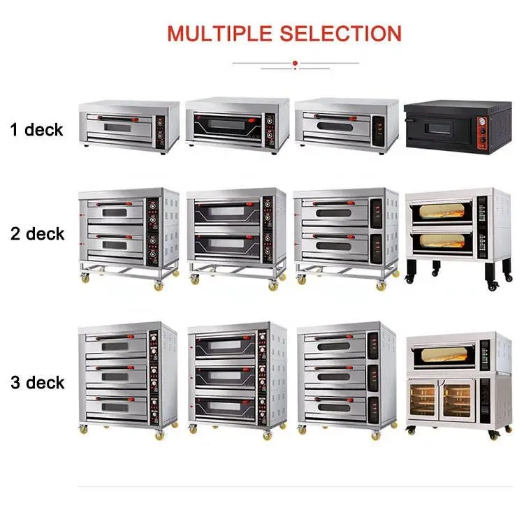 Commercial 2-Deck Electric Stainless Steel Bread Pizza Oven Automatic Heat Machine for Kitchen Use Baking Oven