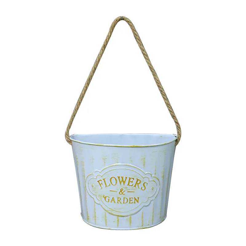 Iron garden flower pot hot selling plant pot decor on wall flower pot for home