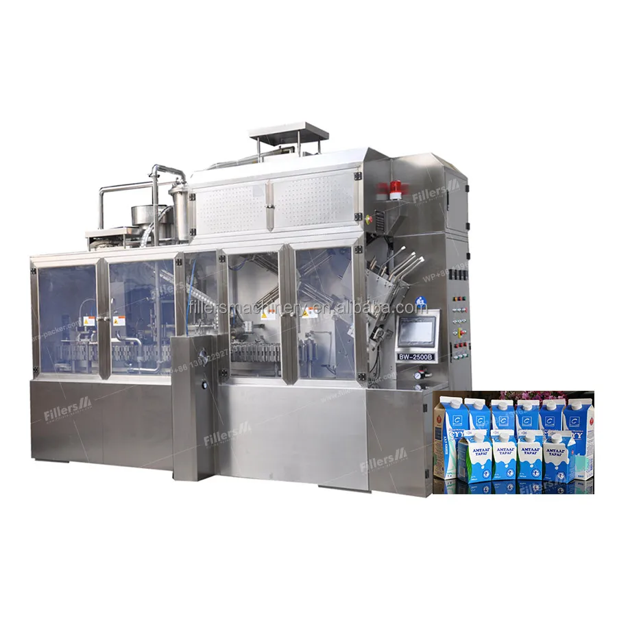 1000BPH Gable Top Carton Beverage Water Juice Milk Detergent Semi Automatic Filling Packing Machine