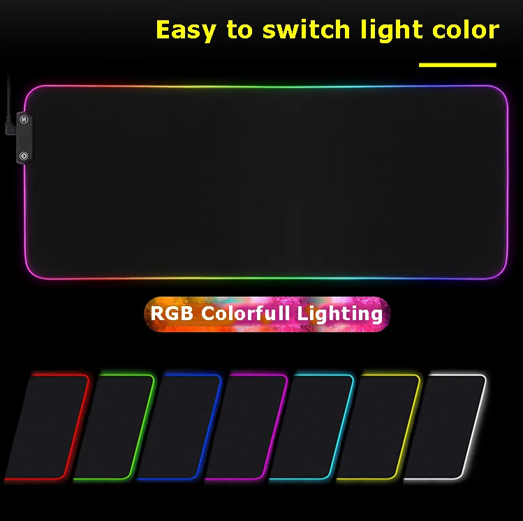Overseas warehouse rgb mouse pad XXL XL Large Big Rubber customizable Black Gaming Mouse Pad  For Gamer