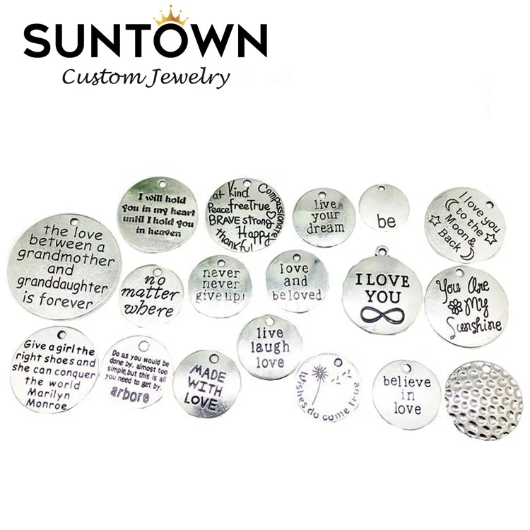 
Retro bronze letter charms bracelets pendant jewelry set 