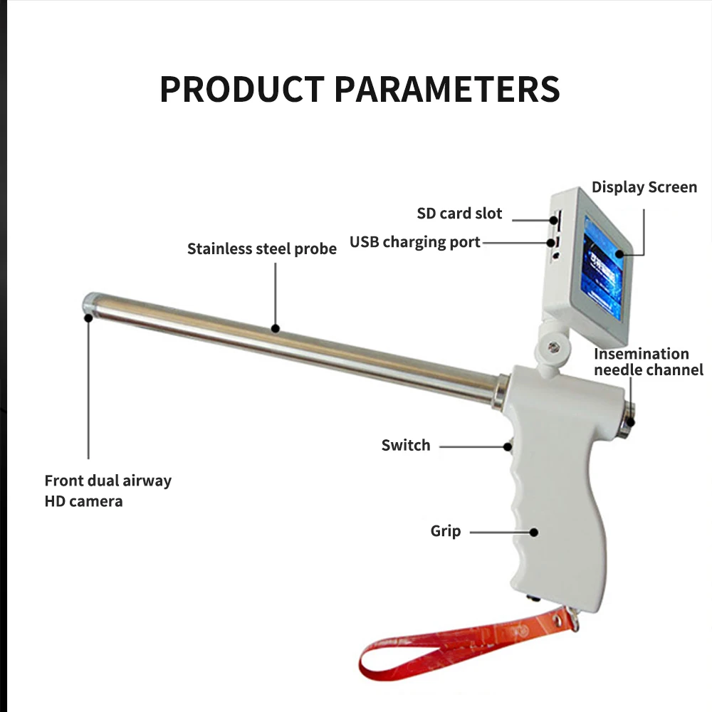 Cattle Cow Dog Canine TCI Gun Handheld AI Artificial Insemination Device with Camera for Progesterone Breeders