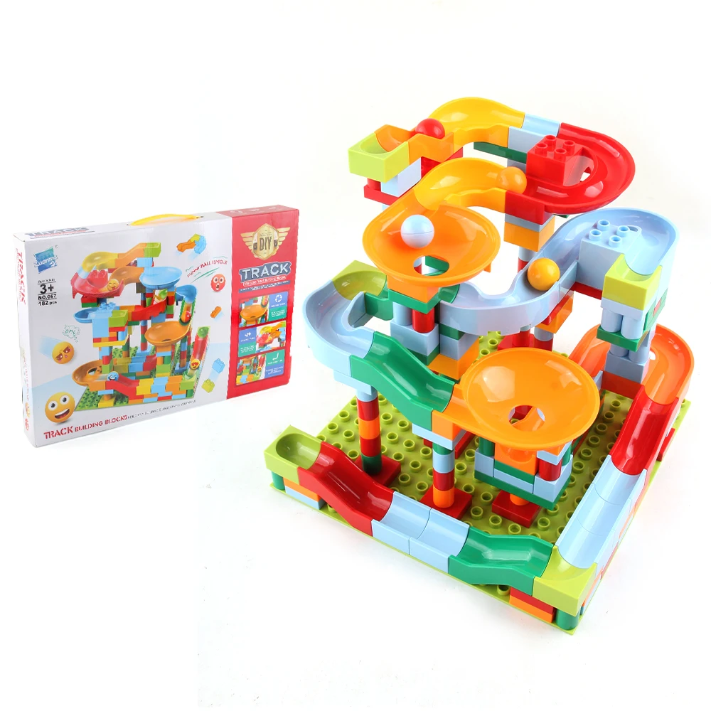 182pcs Marble Runs Building Block Toy Set Plastic Block Set STEM Educational Toys
