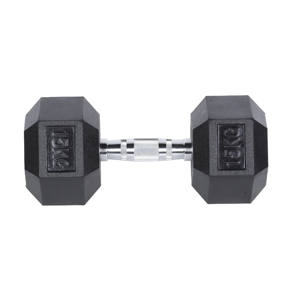 Cheap 5kg 10kg 15kg 20kg 25kg Power Training Gym Equipment Fitness Dumbbell Wholesale High Quality Hex Rubber Dumbbell Set