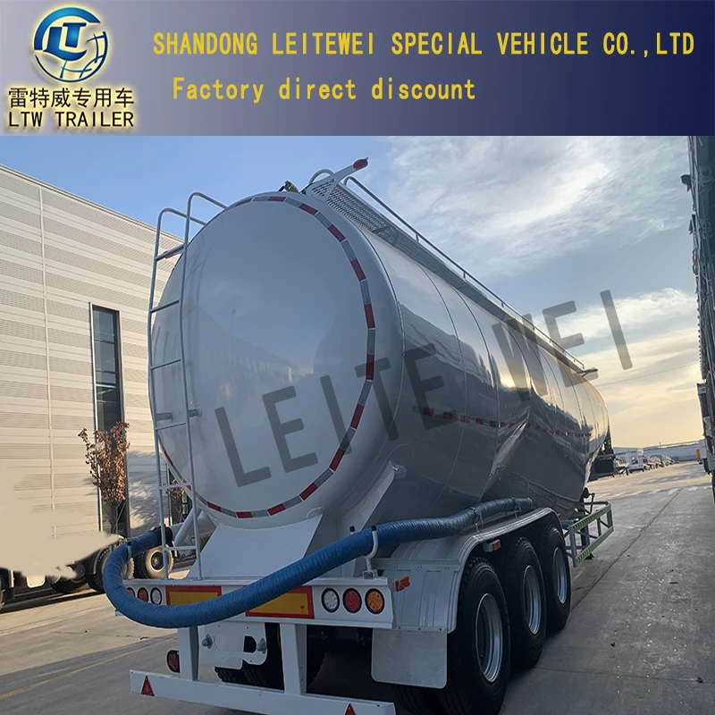 40cbm 45cbm 40 Ton Unloading Powder Material Transport Bulker Silo Carrier Bulk Cement Tank Semi Truck Trailer