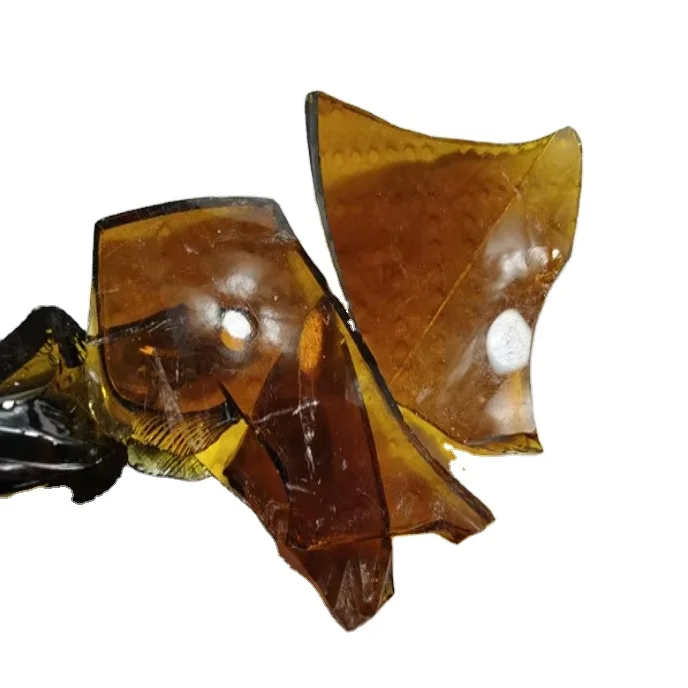 Green Broken Cullet  Brown Glass Bottle Scraps for Crafts Glass Cullets