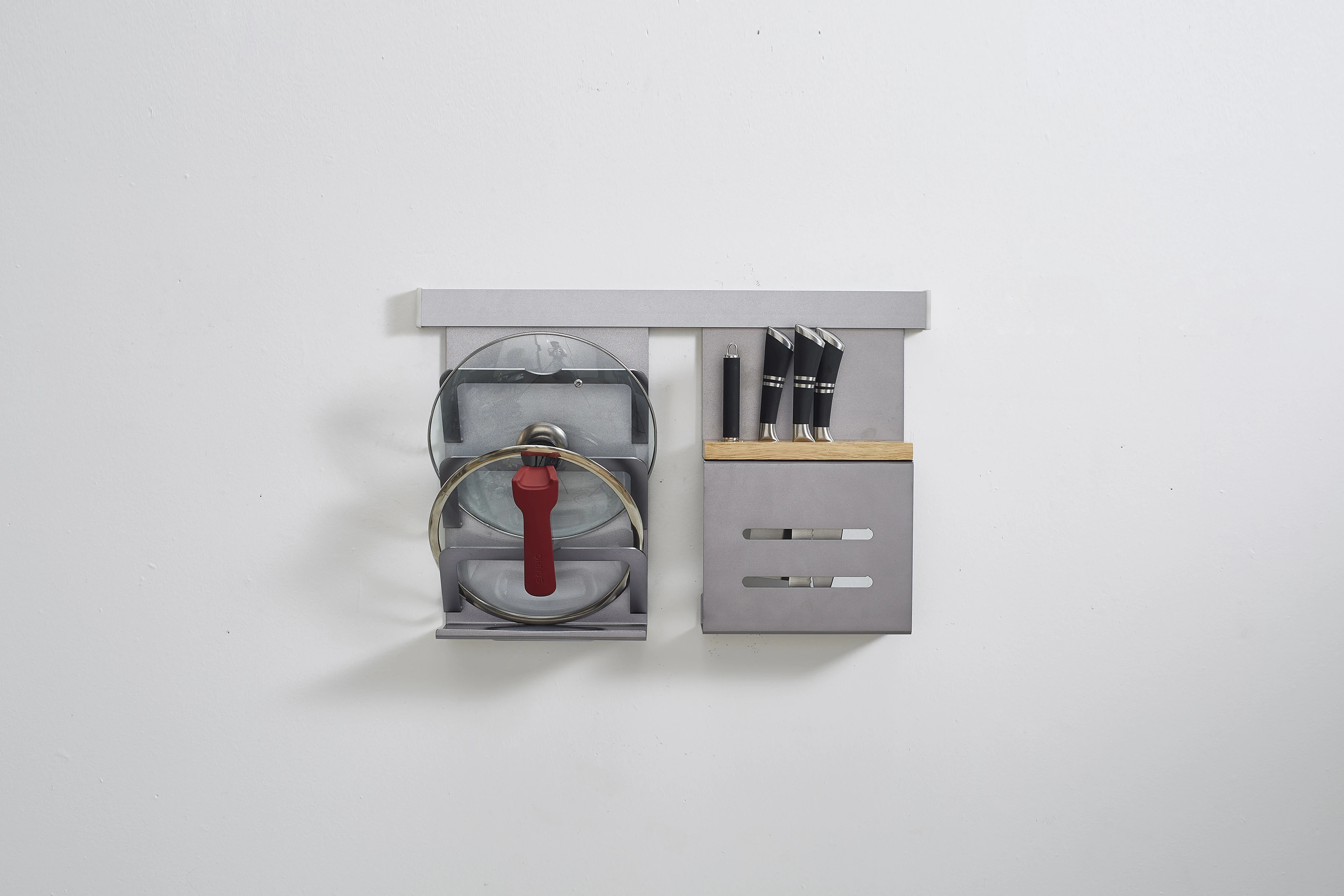 12 Pcs/Set Anti Rust Anti Sacrtchers Wall Mounted Aluminum Kitchen Storage Rack