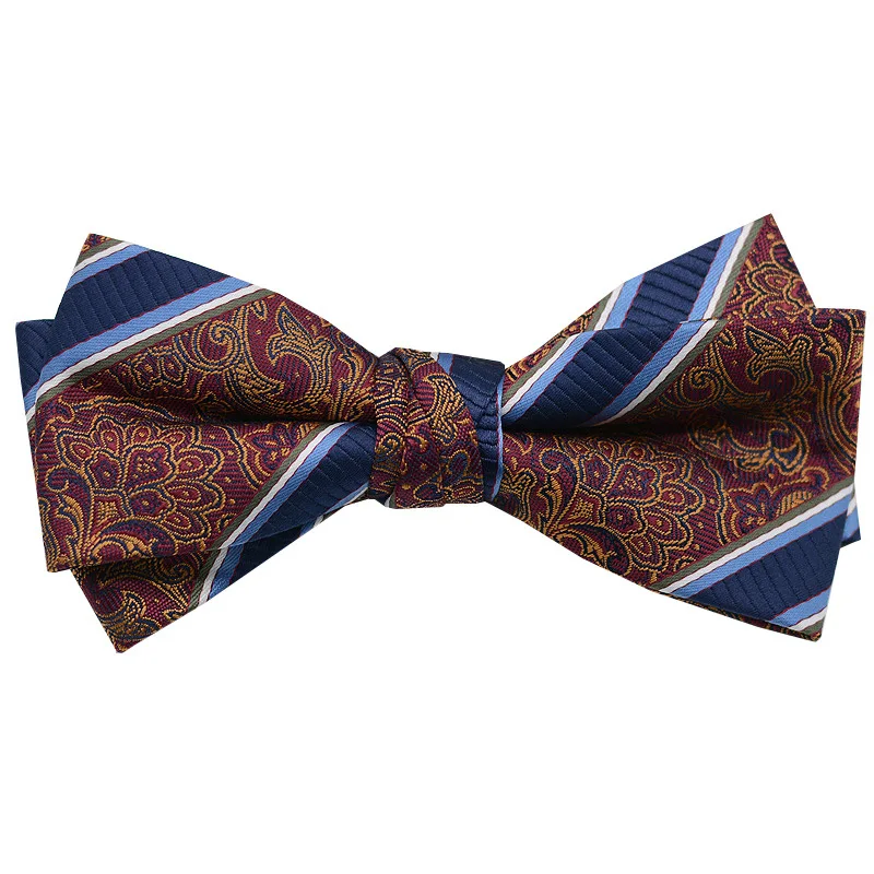 Wholesale Fashion Mens Bow Tie Classics Adjustable Bow Ties For Man High Quality Polyester Tie with Embroidered Pattern