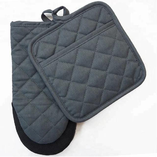 100% Soft Cotton Pot Pad Double Oven Mitts Kitchen Decor Pot Holders Sustainable Reusable High Quality Stylish Ecofriendly