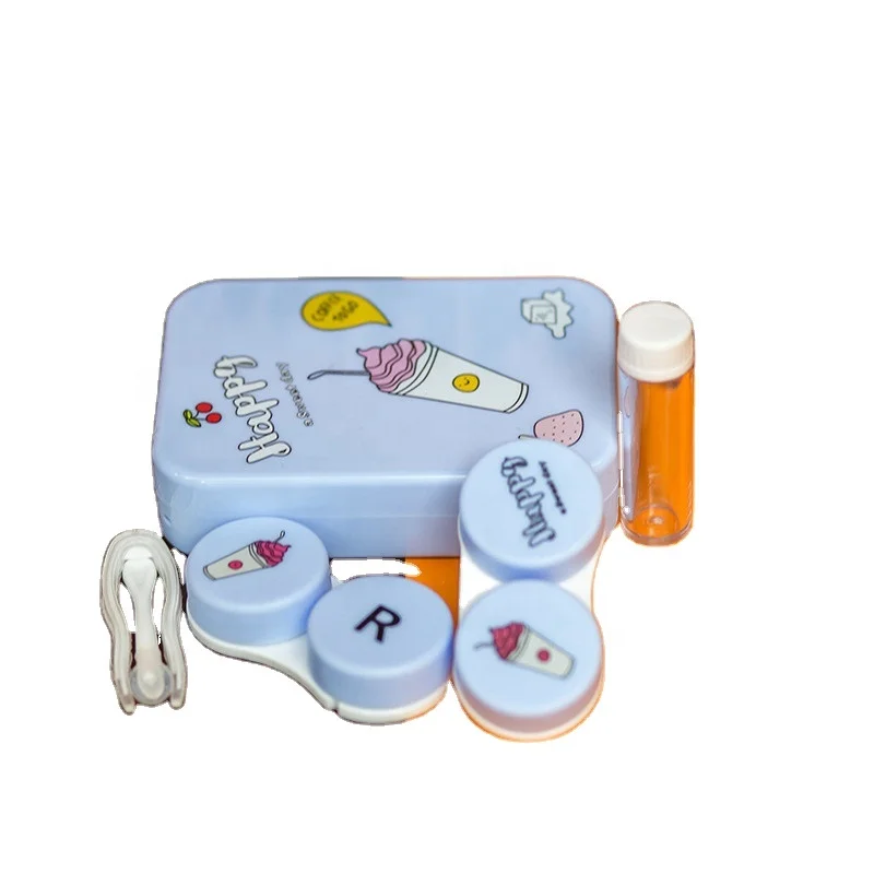 Красивые разных дизайнs DIY 2 наборы футляр для контактных линз глаз контейнер для контактных линз M-1302