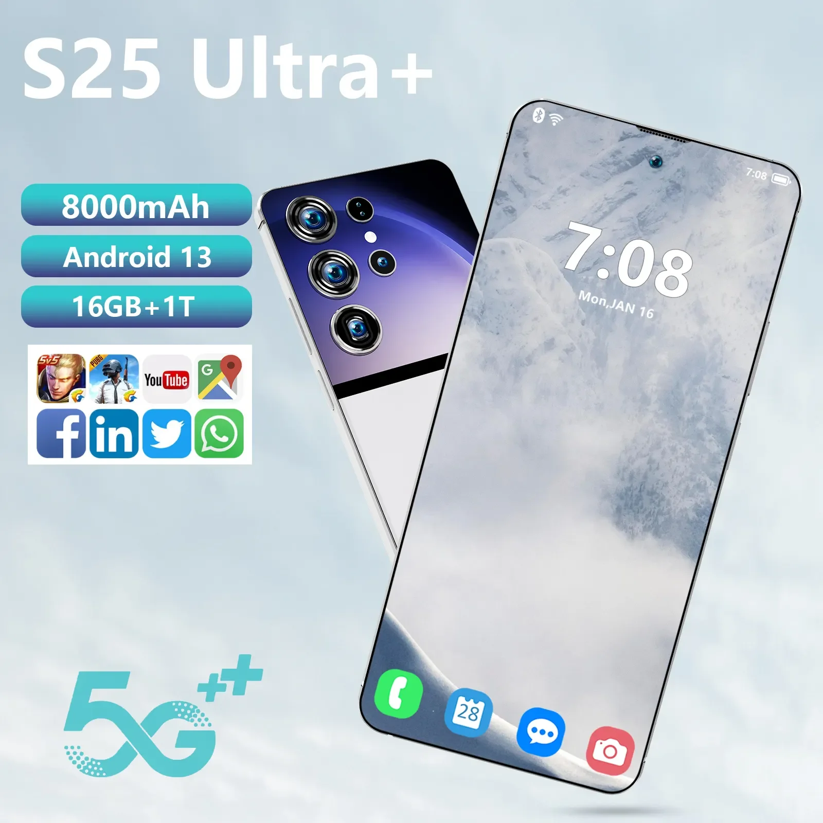 SamSug S25 ULTRA Original 16GB+512GB 24MP+48MP Cellphone Unlocked Android Phone Low Price Celulares Wholesale S24 4G Cell Phone