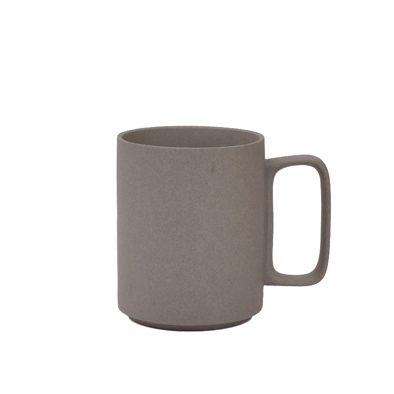 Wholesale Home 400ml Solid Color Matte sand Finished Ceramic Coffee Mug With Cork surface support logo customized