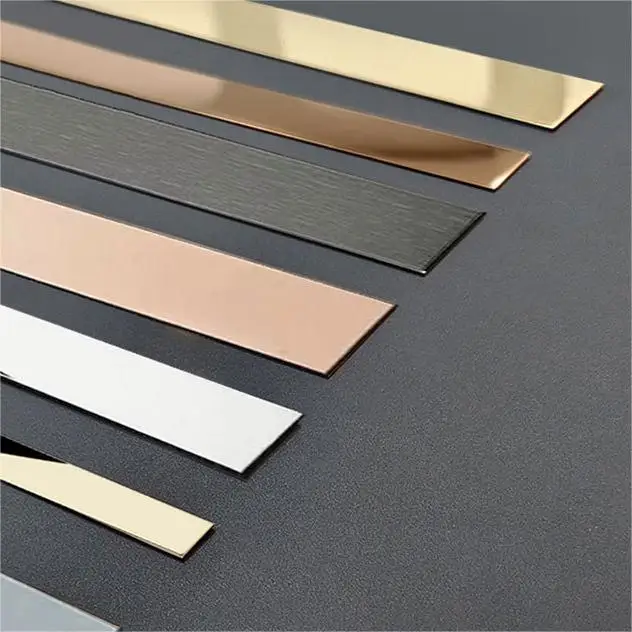 Stainless Steel Self Adhesive Tape Flat Trim Strip Stainless Steel Self-Adhesive Strip For Ceiling Furniture Decoration