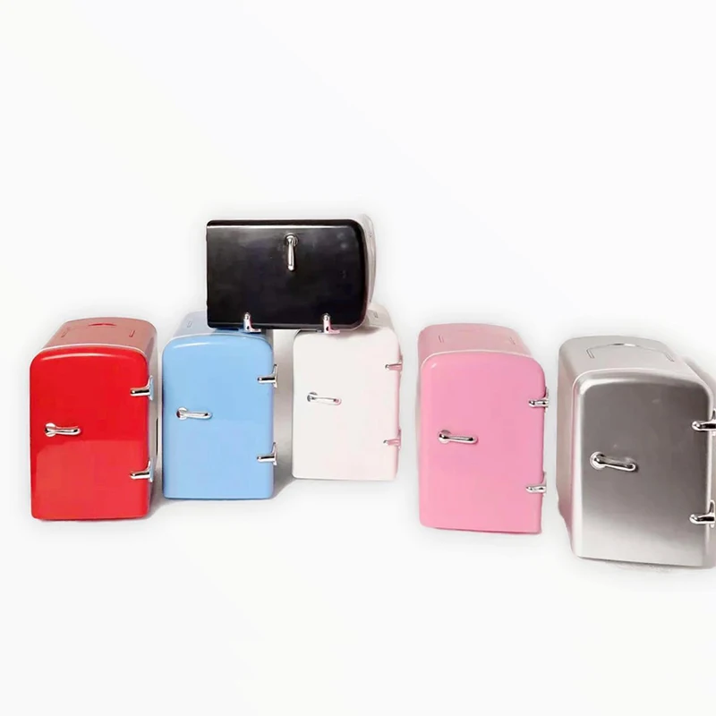 4L Mini Fridge Refrigerator for Bedroom Home Use Electric Skincare Fridge Vintage Design Refrigerator