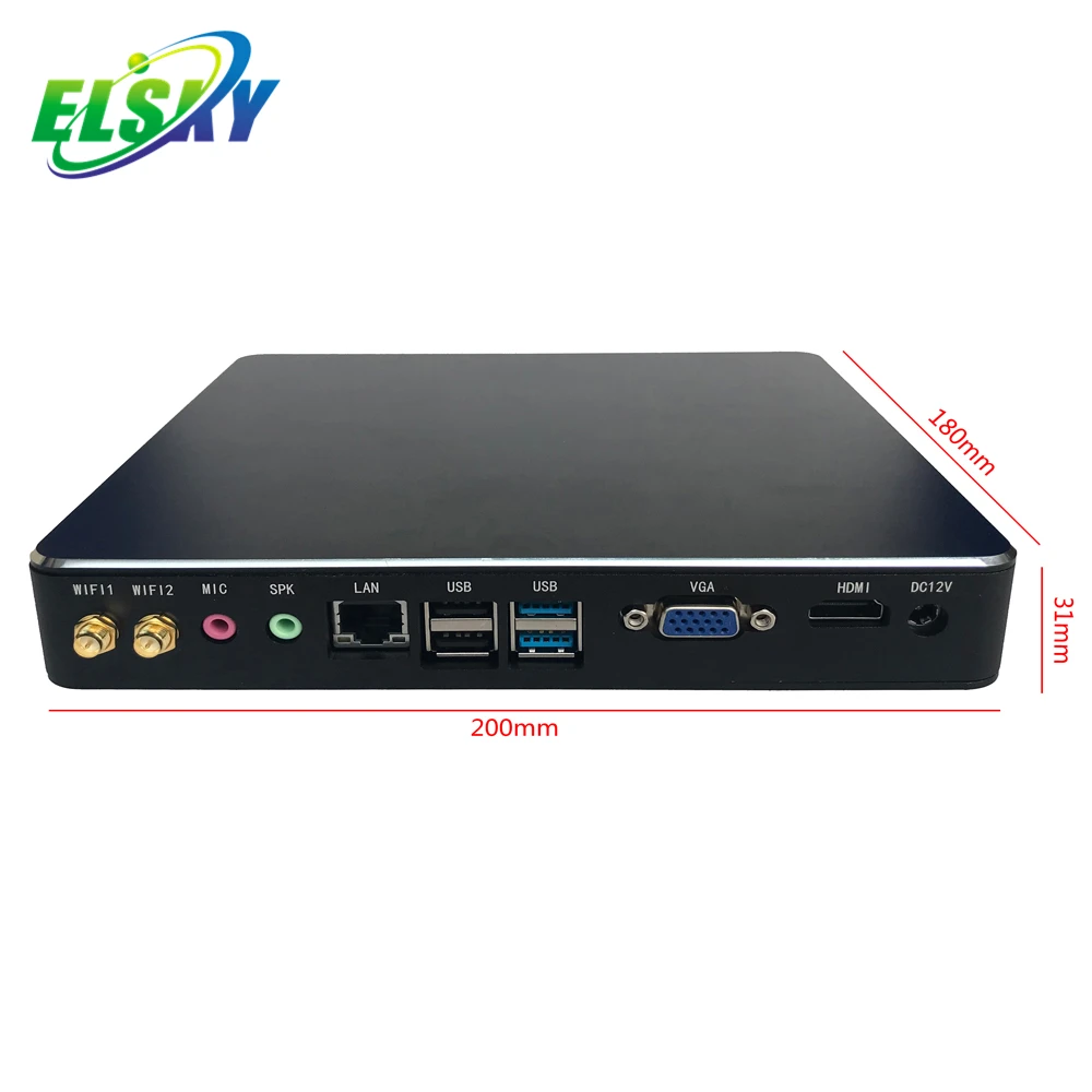 Ельского Мини ПК с rs232 I3HGP- 3217U дополнительный DDR3 2,0 ГГц DC12V i3 Мини компьютер с 4 USB HD-MI VGA 1COM/RS232 linux
