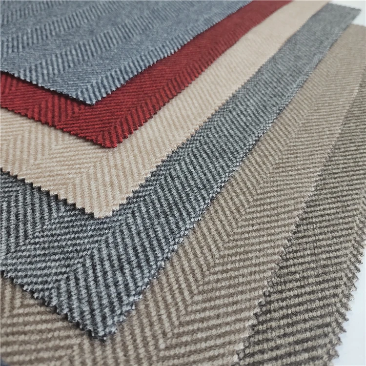 China design herringbone knit fabric polyester wool tweed fabric for coat pant men suit