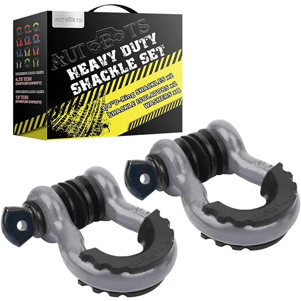 Off-road Drop Forged 48000 lbs  4.75T Working Tension G209 Grey Tow Shackle D Ring Towing Shackle