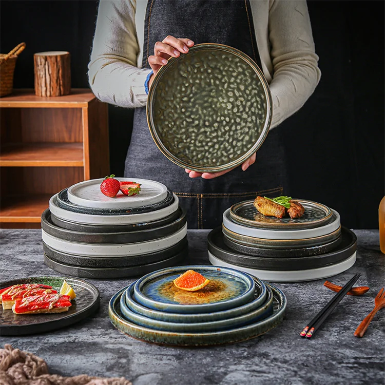 Harmony Customizable Japanese Irregular Ceramic Pizza Dish Sushi Plate Sushi Dish