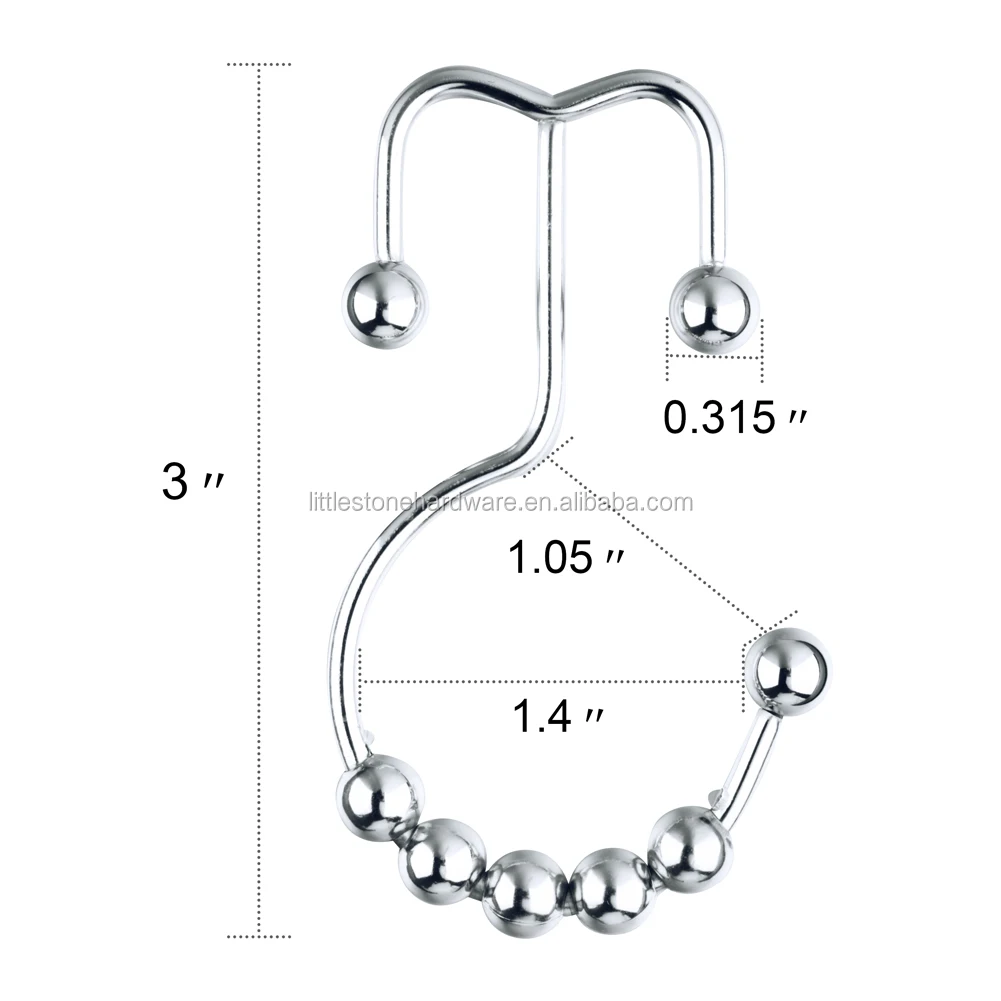 
Hot Selling Metal Chrome Dual Shower Hooks 