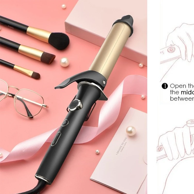 1,25 дюймов щипцы для завивки волос с турмалиновым триста двадцать пять миллилитров (щипцы для завивки волос с защитой от ожогов щипцы для завивки волос с регулируемой температурой 320F-430F