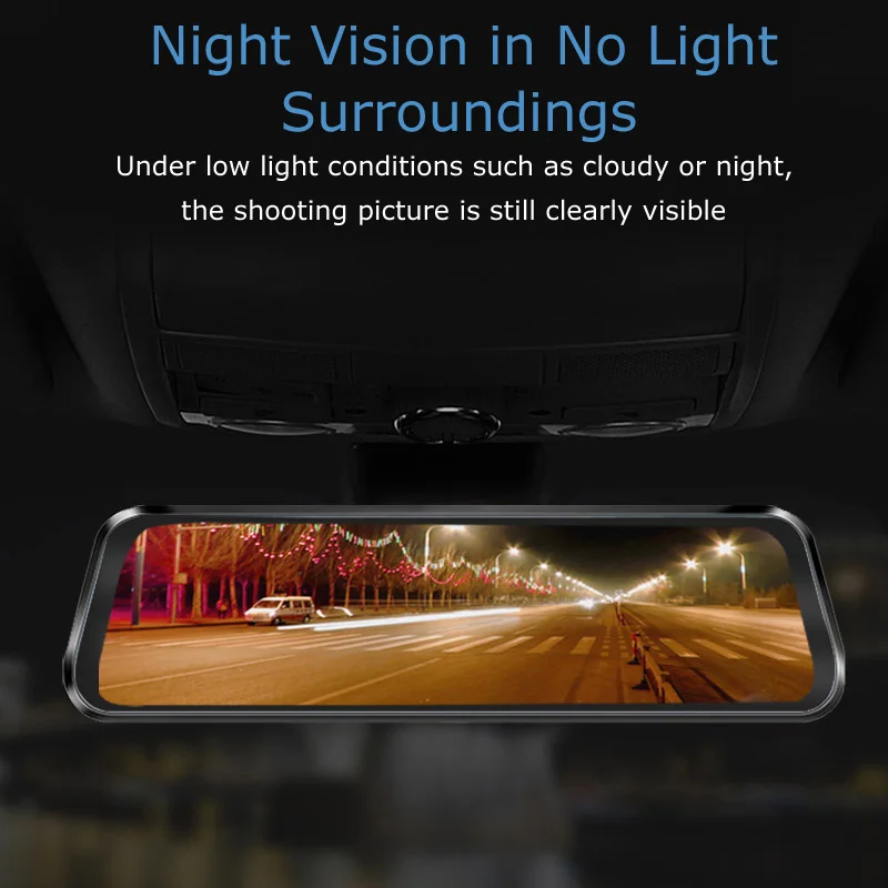 Zimtop 10inch  dash cam  mstar8339 1080+1080P loop records special bracket holder driving recorder