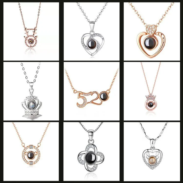 Shangjie OEM Valentine days gifts custom photo projection necklace with picture inside for gift