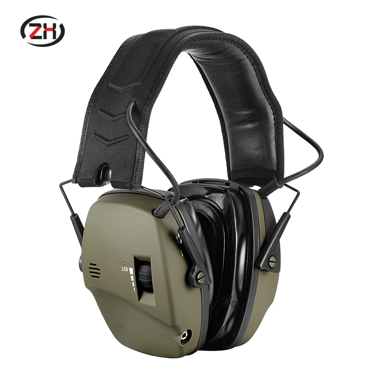 ZH Earmuffs With Microphone Electronic Portable Earmuff Shoot Tactical Headphones Electronic Earmuffs For Shooting