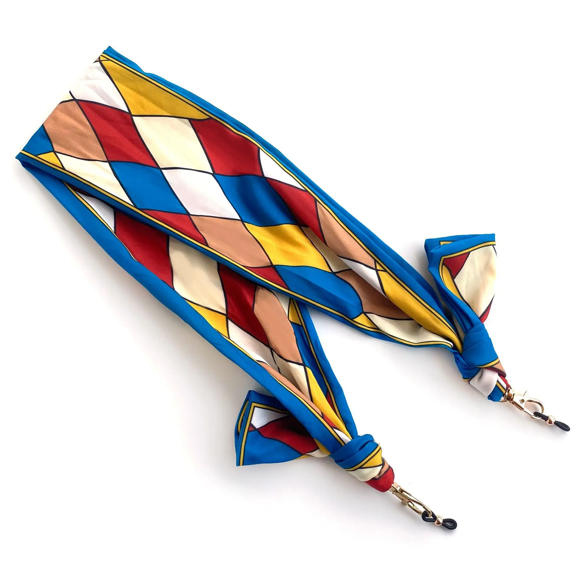 Bohemian Trend Silk Scarf Ribbon Masking Lanyard Glasses Chain CC Design Rope Glasses Chain