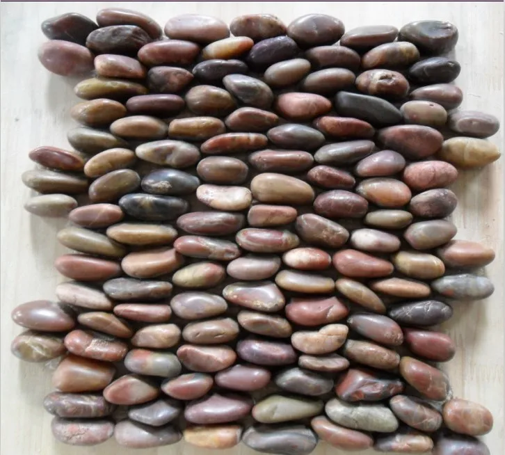 China mix color mesh paving pebble stone mosaic tiles