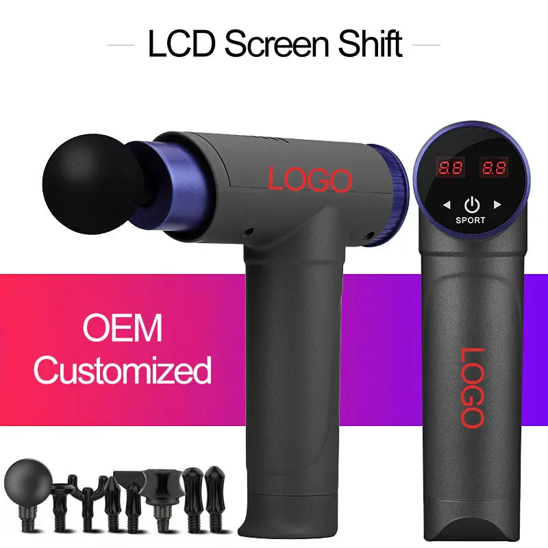 Men Muscle Massage Gun 22 Speeds 8 Heads Deep Tissue Percussion Massager Handheld Electric