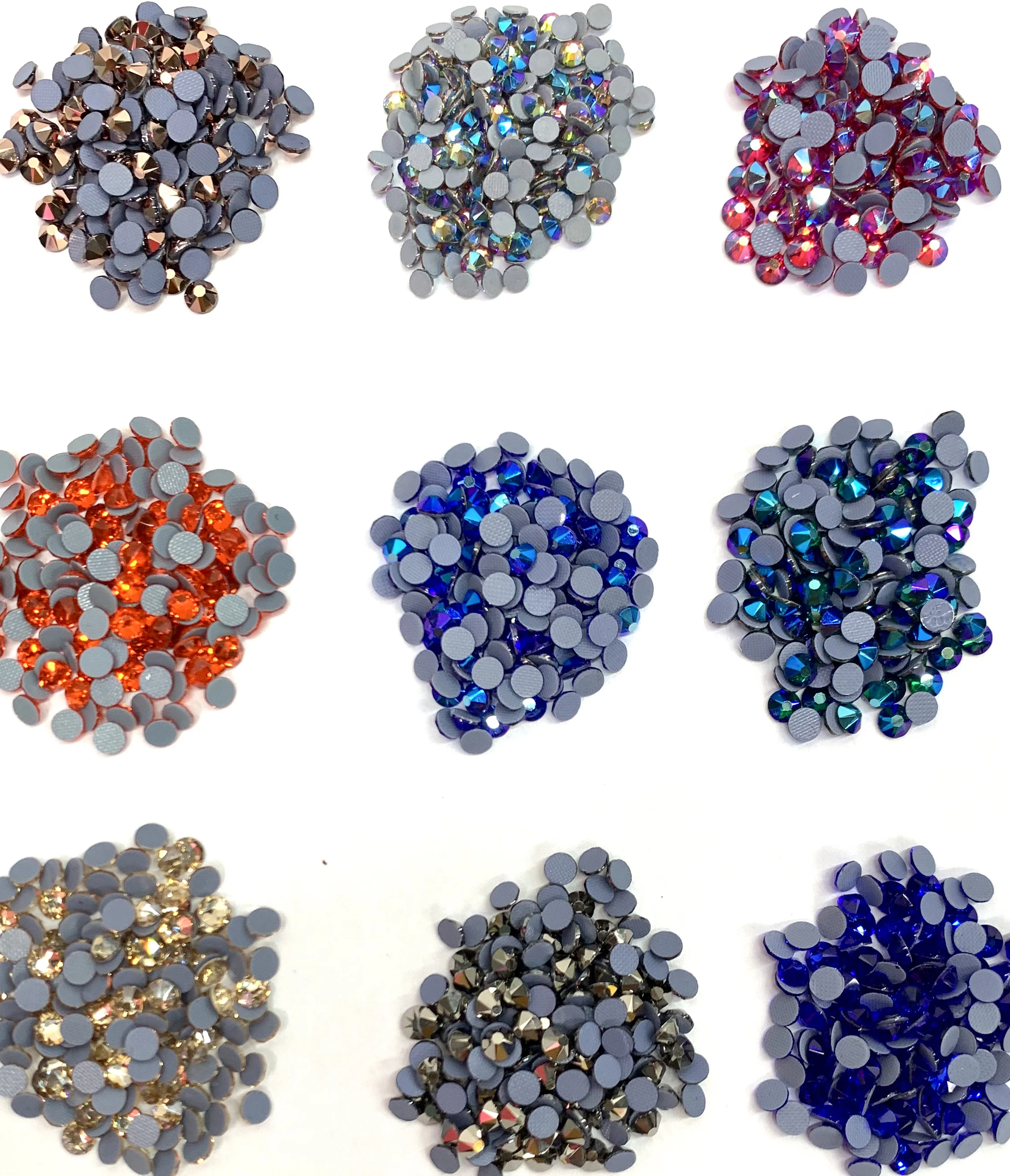 Lucky factory 2078# 60 colors 8+8 cuts hot fix crystal hot fix stone rhinestone strass with glue  for garment