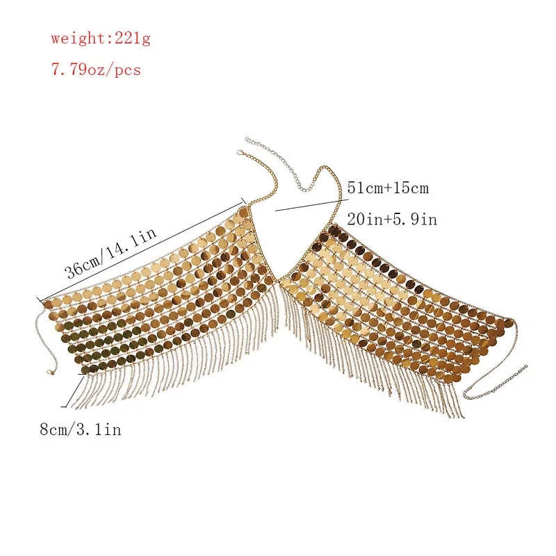Collarbone Necklace Creative Sweater Body Jewelry Women alloy shiny bling Party Sexy Costumes sequin sex lingerie Sequin