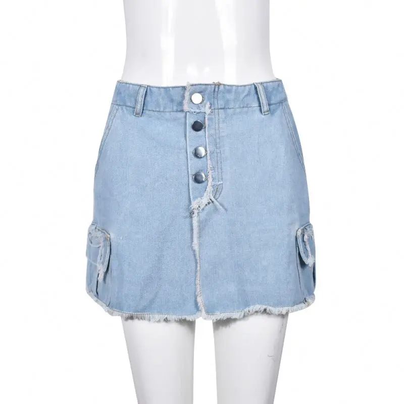 New style Denim Skirt Cheap Mini Sexy Jeans Short Street Wear Skirt Ladies Boutique Clothing 2023 Denim Tassel Mini Skirt