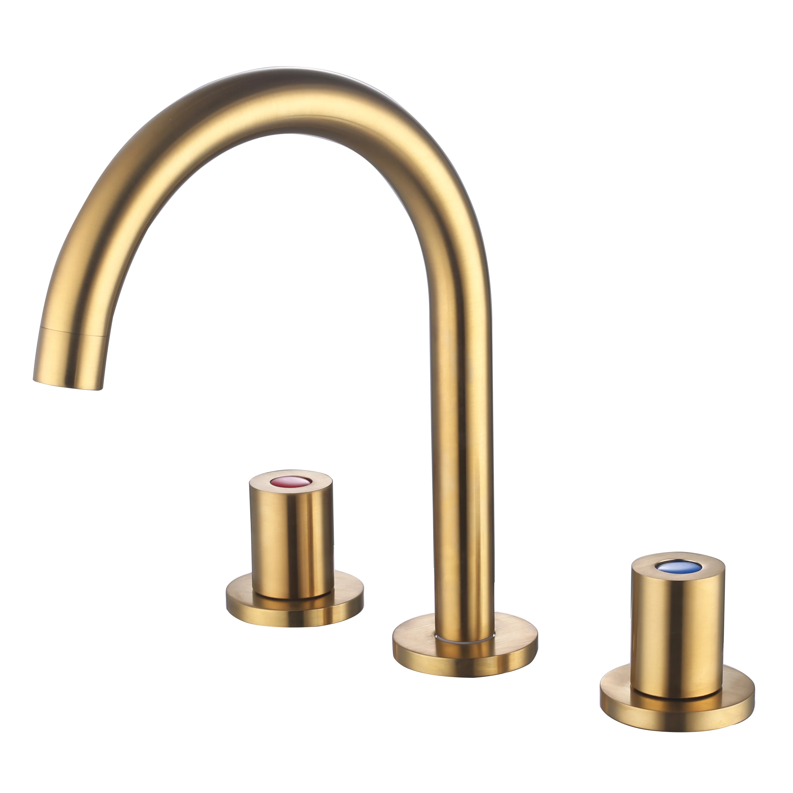 KF7039 Wholesale Economic Double Handle Gold Bathroom Sink Mixer Tap