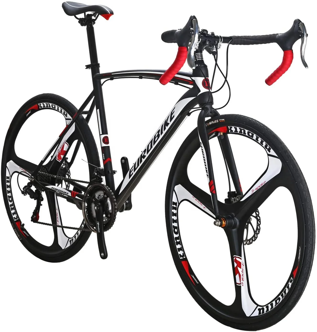 Road Bike EURXC550 21 Speed 54 cm Frame 700C 3-Spoke Wheels Road Bicycle Dual Disc Brake Bicycle