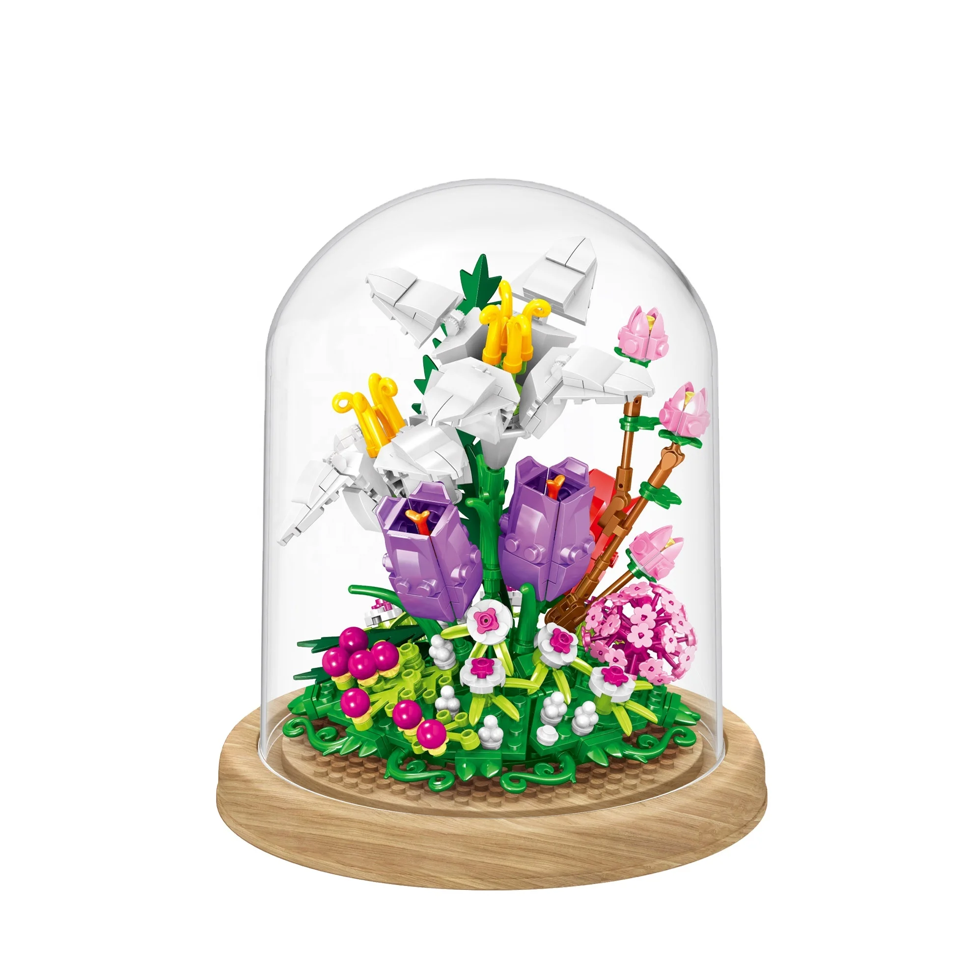 Creator Ideas Flowers Flower Bricks  DIY Building Blcoks Bricks Toys For Preschool