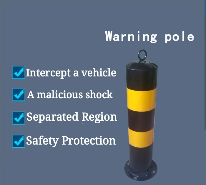 55cm yellow signs steel pipe traffic road fixed safety bollard