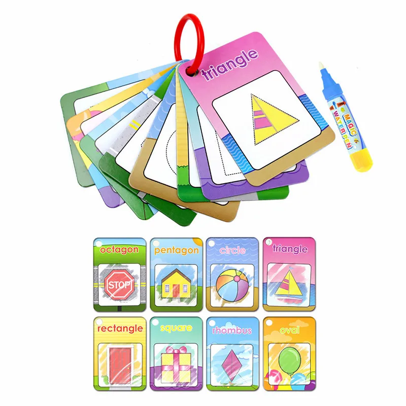 Painting And Drawing Set Kids Water Drawing Toys Learning Numbers And Letters Drawing Tablet With Cards In English