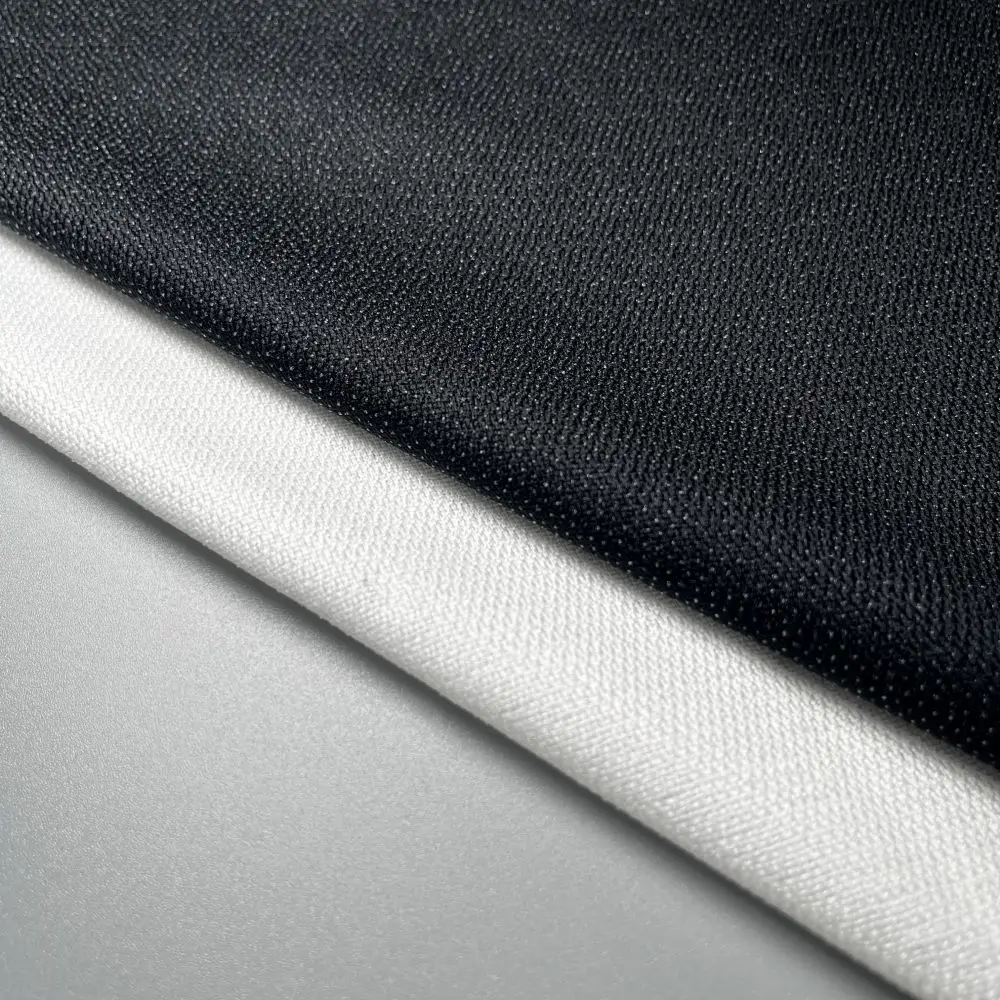 Factory Price 100% Polyester White Black Water Jet Loom Woven Interfacing Fusible Interlining Fabric
