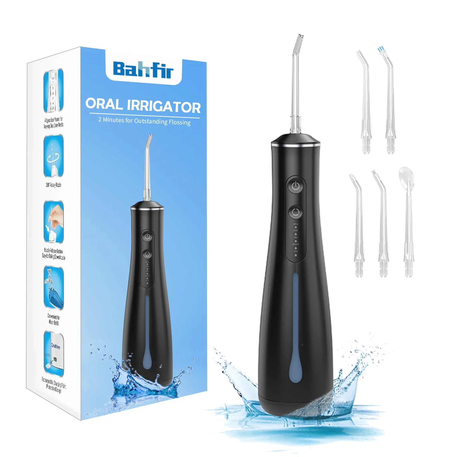 Dental Care Oral Irrigator and Flosser IPX7 Waterproof ABS Material Removes Tooth Stains
