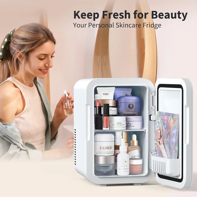 6 Litre Frigo Mini Table Top Cosmetics Office Fridge Make Up Small Skincare Beauty Refrigerator For Bedroom Portable
