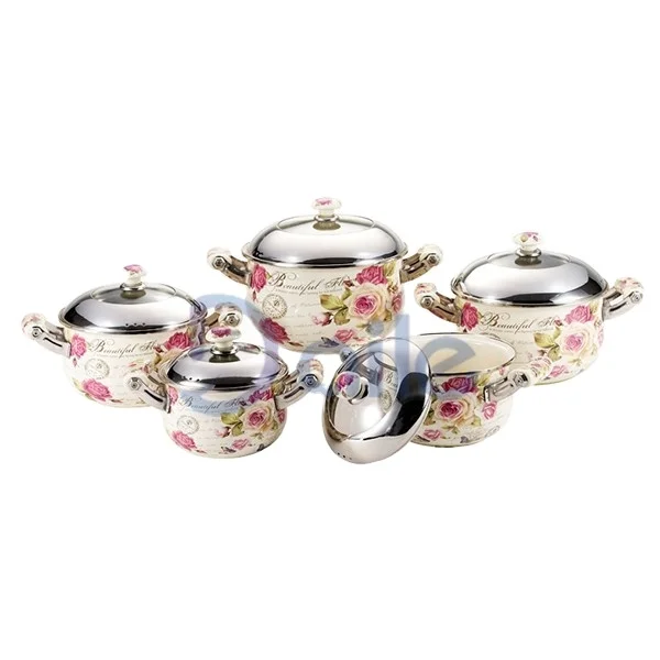 Personalized gift-printing enamel cookware sets non-stick casserole sets