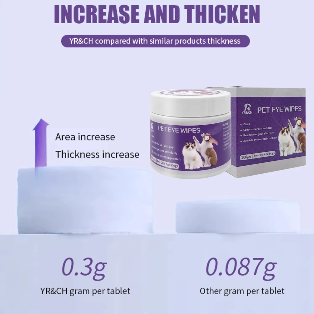 OEM/ODM Pet Cleaning Product Pet Eye Wipes Remove Tears Clean Stain Safe Hygiene Pet Wipes For Cats Dogs