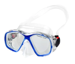 DEX Snorkel Set Tempered Glass Diving Mask Kids  double Lens silicone skirt and strap